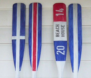 Målade åror med slitet utseende i Vintage-stil.