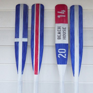 Målade åror med slitet utseende i Vintage-stil.