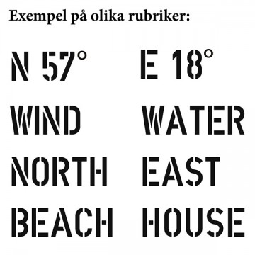 Olika rubrikförslag till New England ljuslyktor med motiv av signalflaggor i sliten vintage-stil
