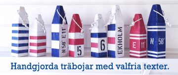 Träbojar i sliten New England stil