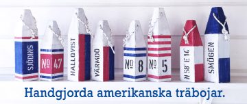 Träbojar i sliten New England stil