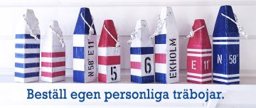 Träbojar i sliten New England stil
