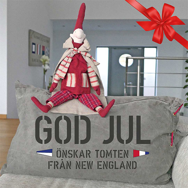 God jul önskar tomten från New England