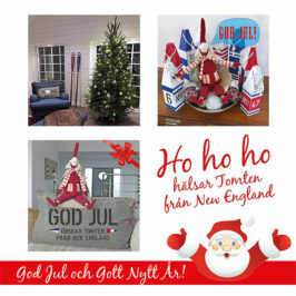 Tomten från New England inspiration önskar god jul